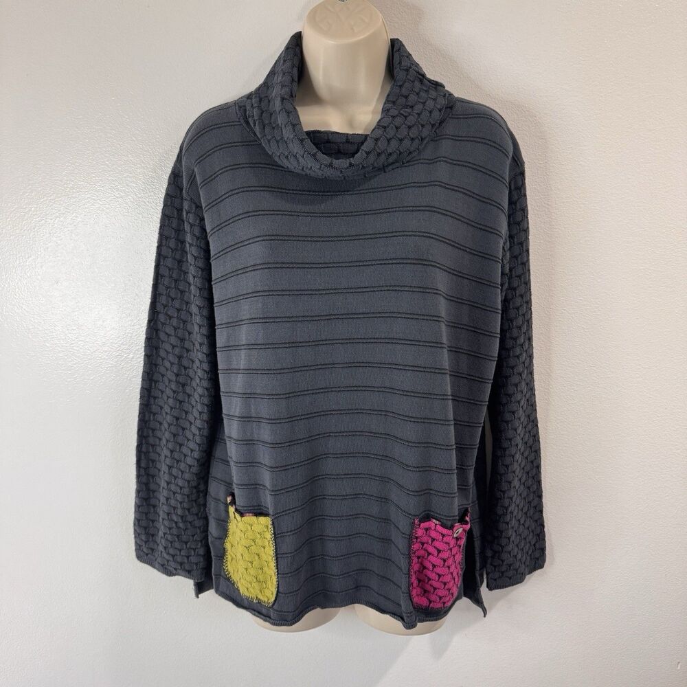 Margaret Winters Sweatshirt Sweater M Boho Lagen Art to Wear Gray Lagen